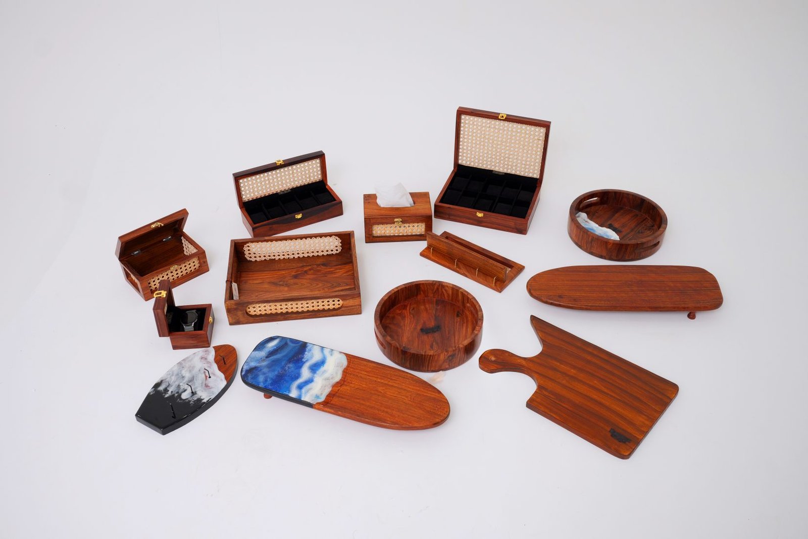Handmade wooden bowls, boards and keepsake boxes