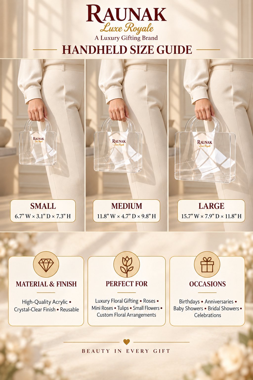 Signature Clear Acrylic Gift Bag (Empty)