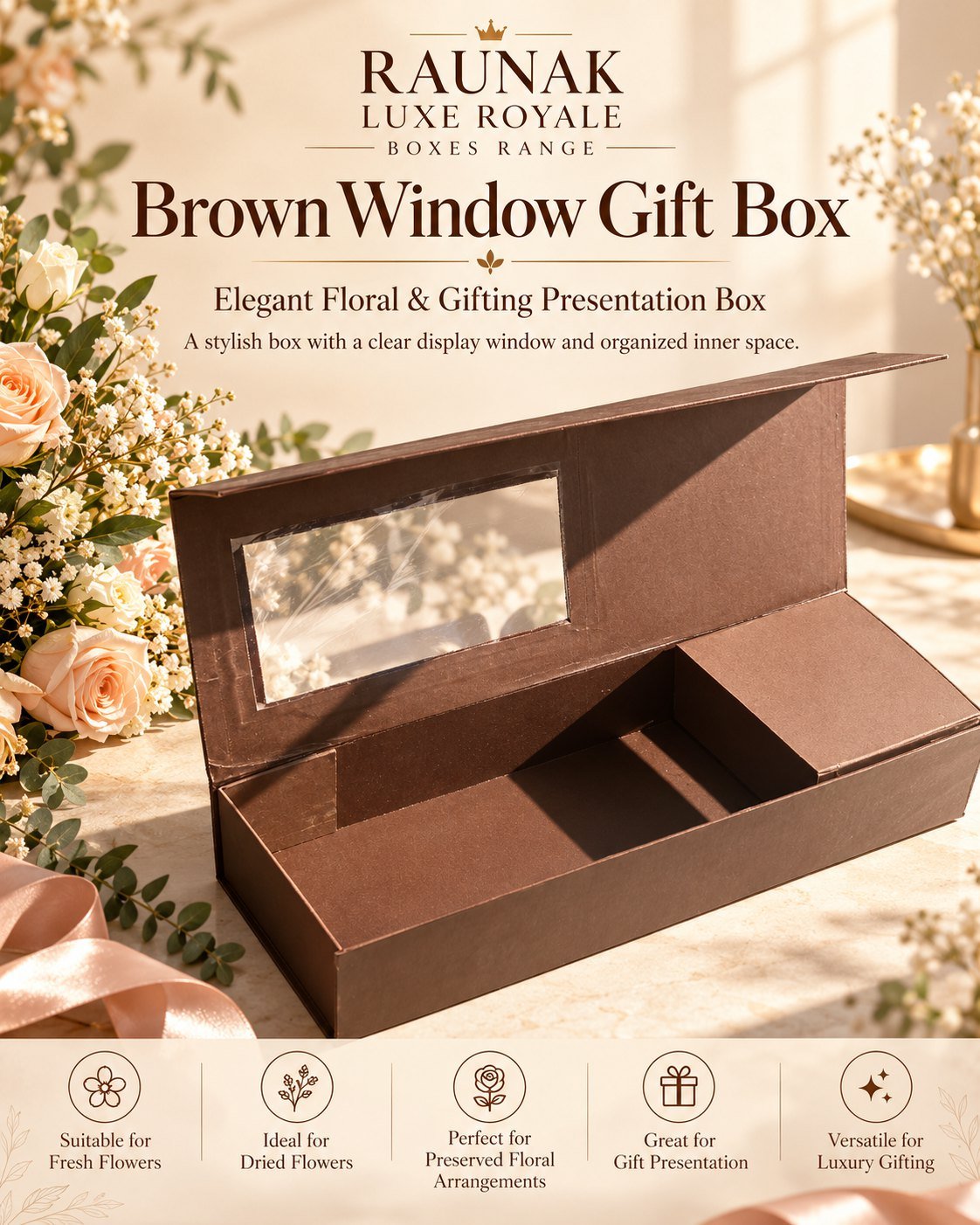 Brown Window Luxe Gift Box (Empty)