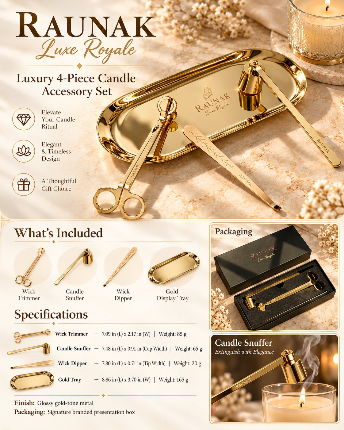 Luxe 4-Piece Candle Care Set