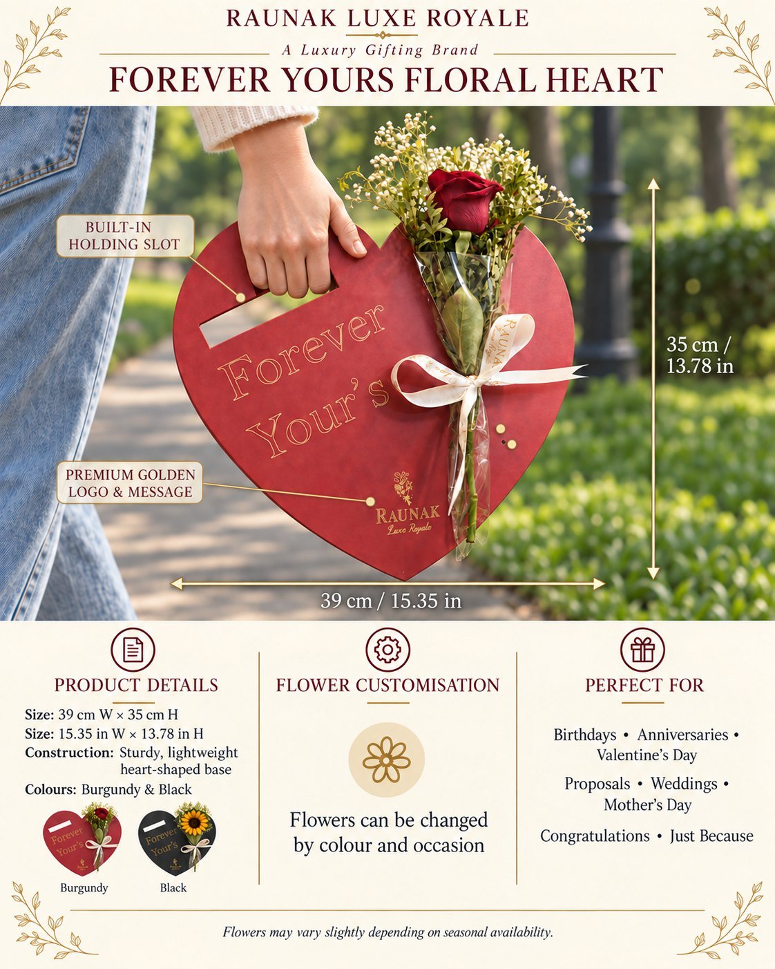 Forever Yours Floral Heart