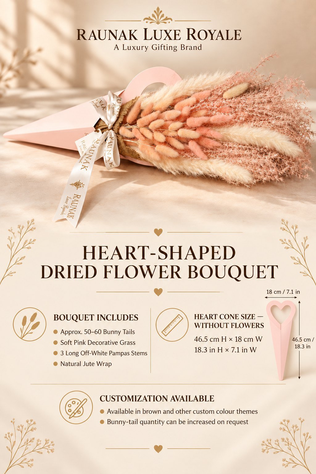 Luxe Heart Dried Bouquet