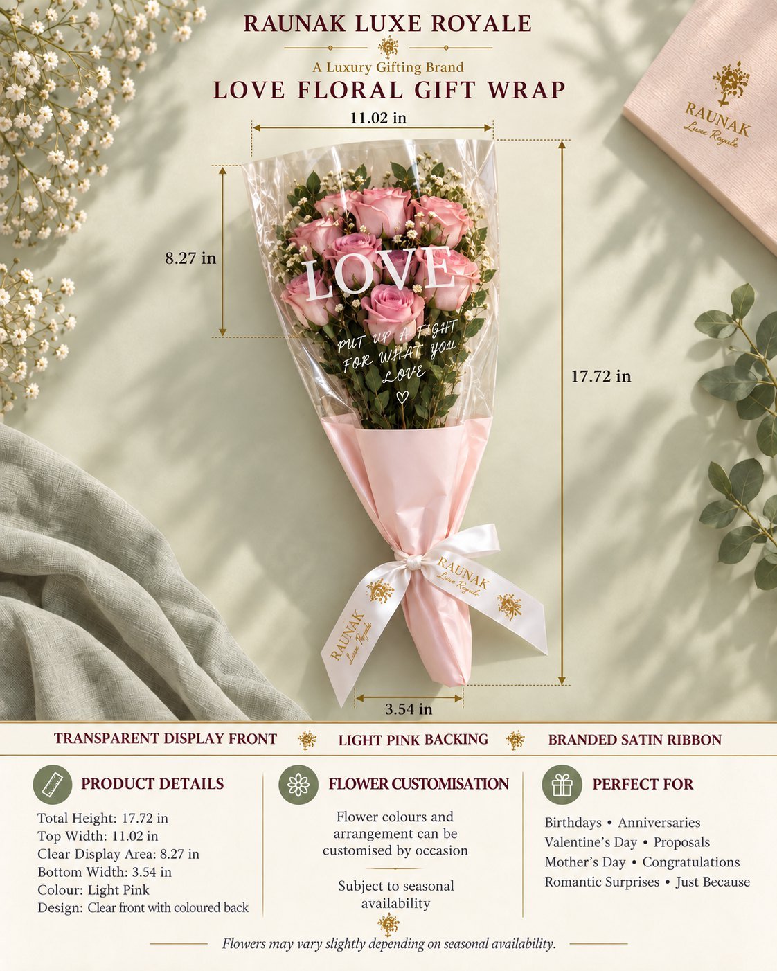 Love Floral Gift Wrap