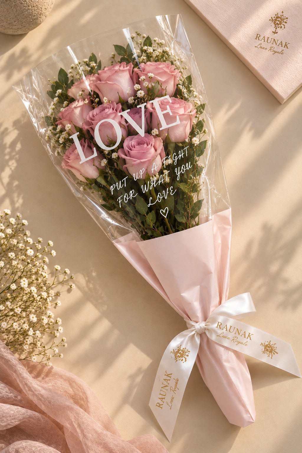 Love Floral Gift Wrap – Imported Flowers · Pink