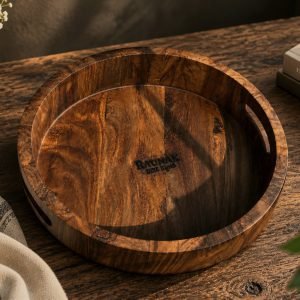 Round Wood Classic Tray